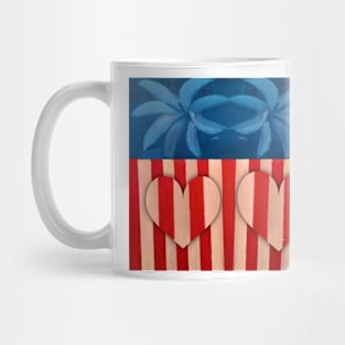 TWO HEARTS İN RED WHITE AND BLUE Mug